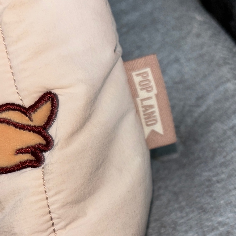 Beige Quilted Tote Bag with Character Patch - Picture 7 of 7